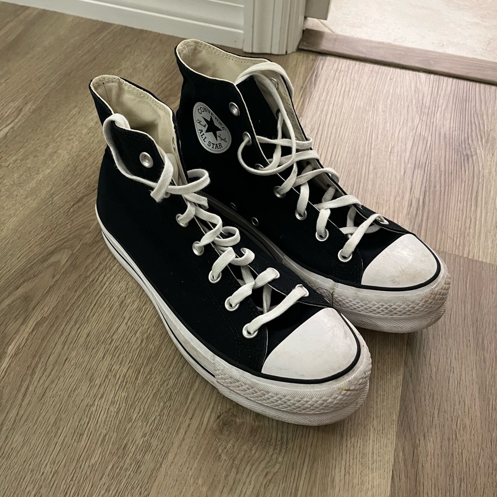 Platform converse high top black